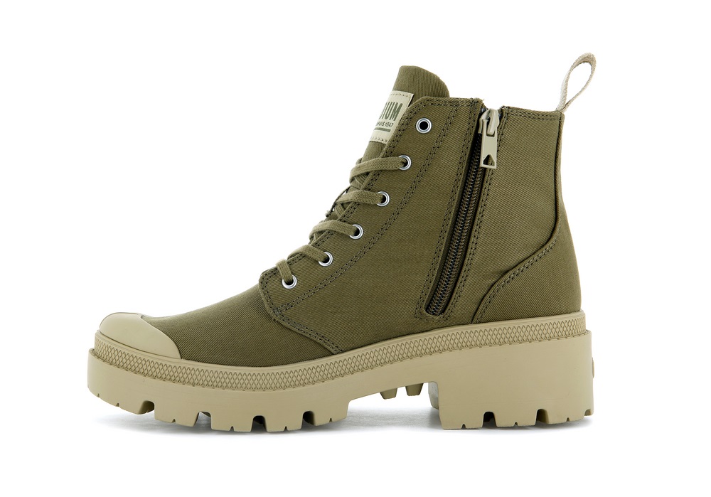 Botas Palladium PALLABASE TWILL Mujer Butternut | Costa Rica-72103